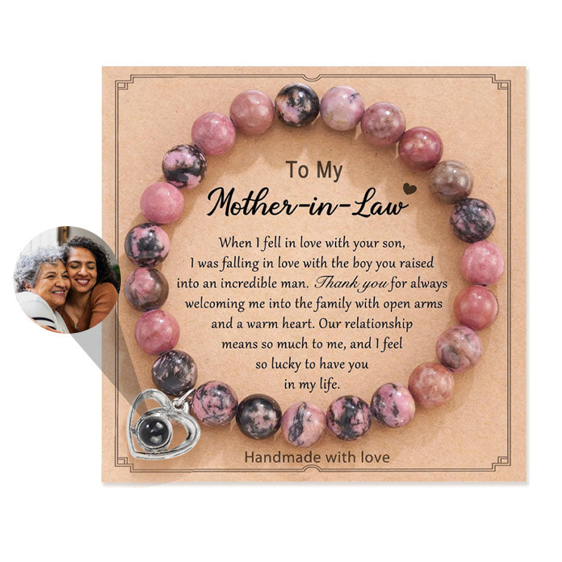 LoveStone Beaded Photo Photo Projection Bracelet For Mom