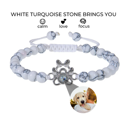 Personalized Paw Photo Beaded Bracelet