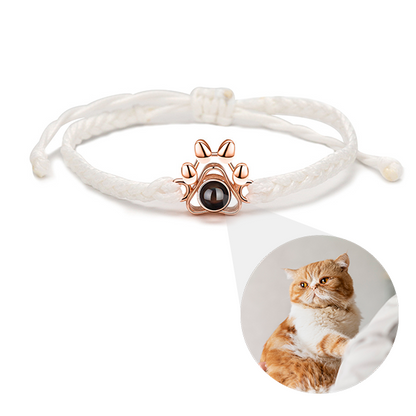 Paw Braided Bracelet with Photo Inside