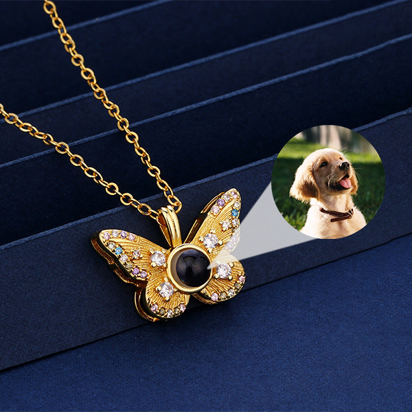 Gorgeous Butterfly Necklace with Hidden Photo