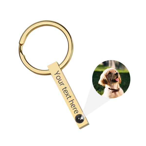 Custom Text Engraved Photo Keychain