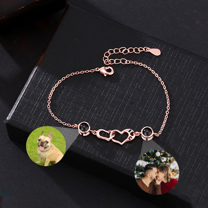 Personalized Heart Double Photo Bracelet