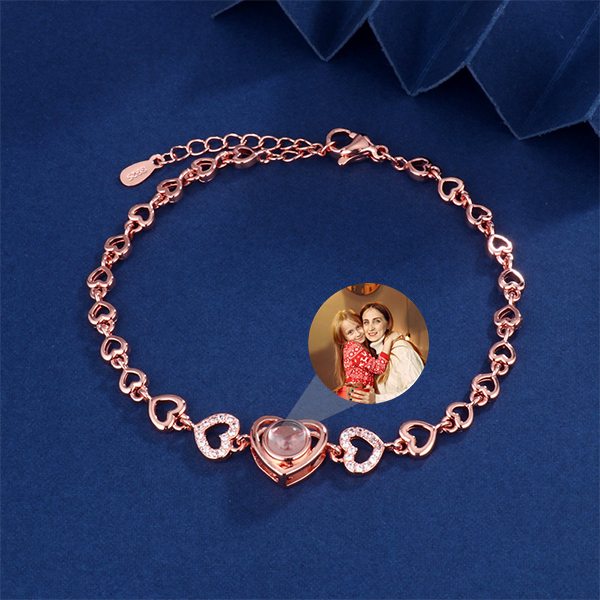 Custom Heart Bracelet With Photo Inside