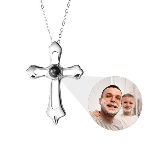 Custom Cross Photo Necklace