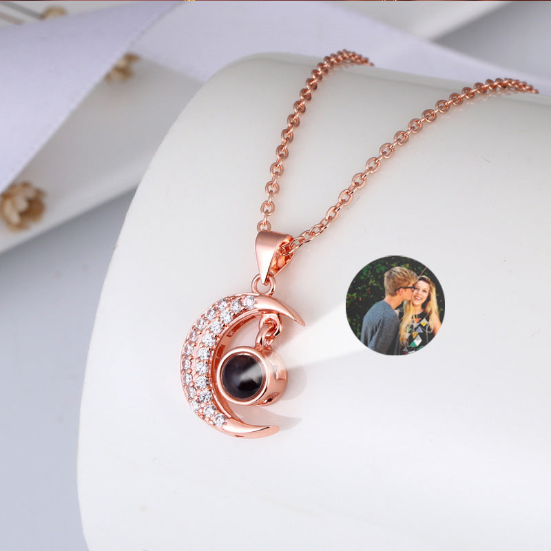 Moon Guardian Necklace with Hidden Photo