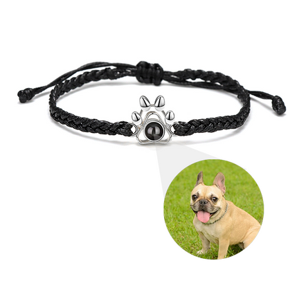 Paw Braided Bracelet with Photo Inside