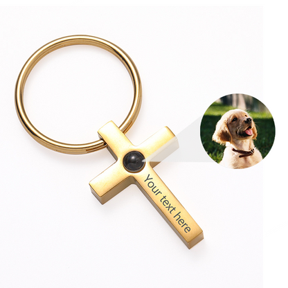 Custom Text Engraved Photo Keychain