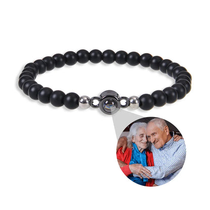 Energy Natural Stone Bracelet with Custom Photo