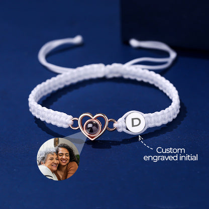 Custom Photo and Engraved Initial Braided Bracelet