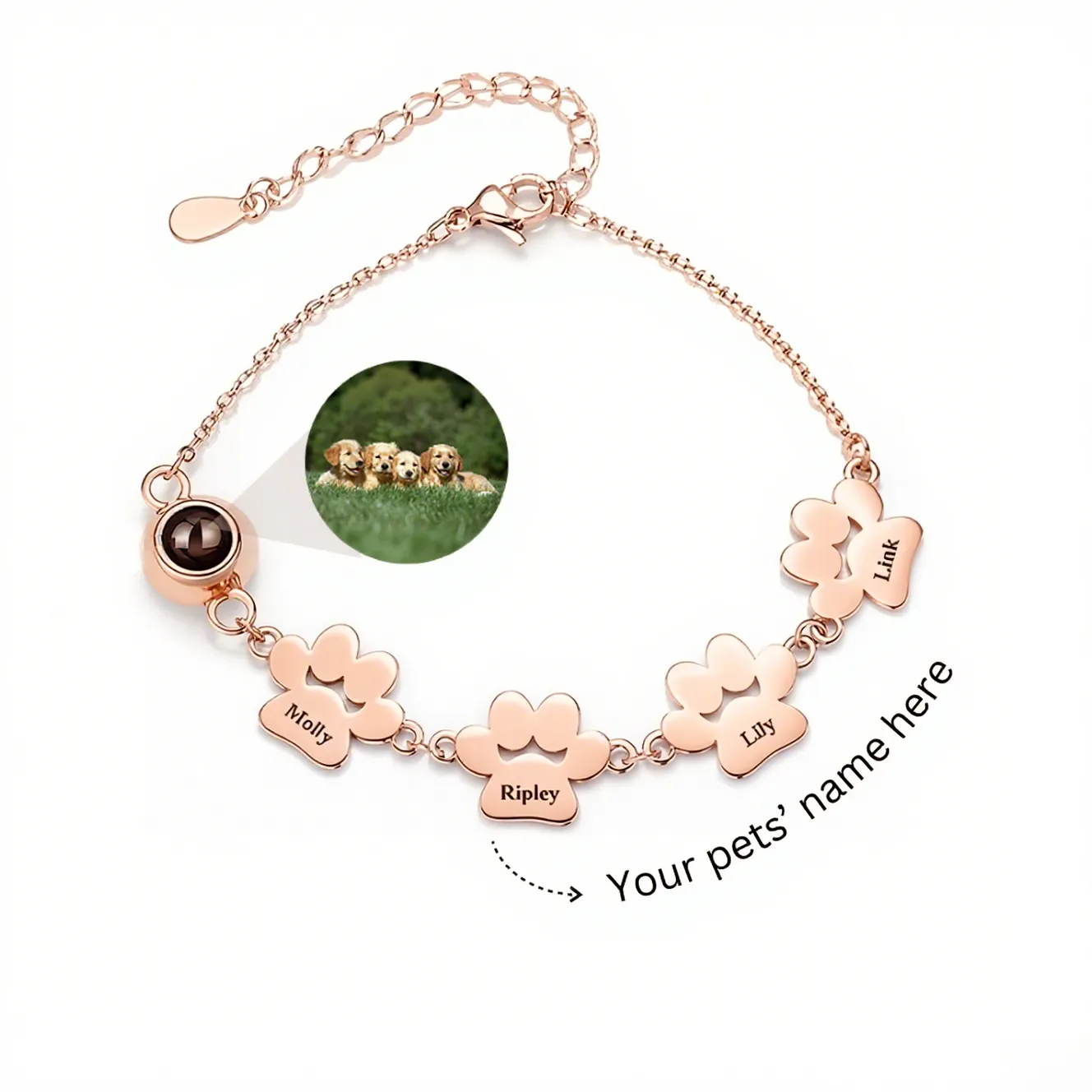 FurEver Custom Pet Name Photo Bracelet