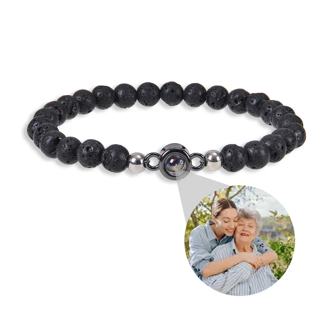 Energy Natural Stone Bracelet with Custom Photo