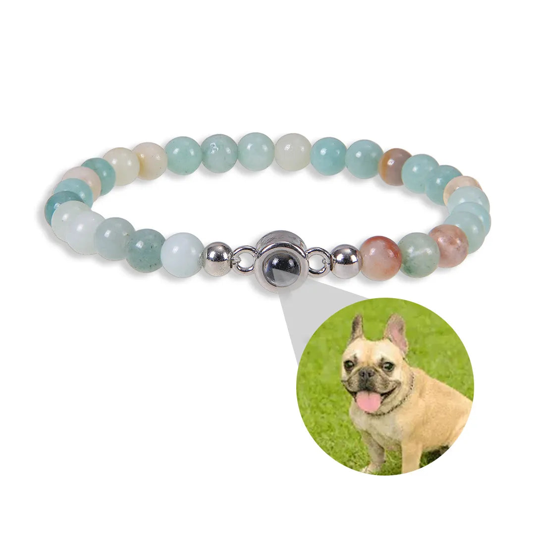 Energy Natural Stone Bracelet with Custom Photo