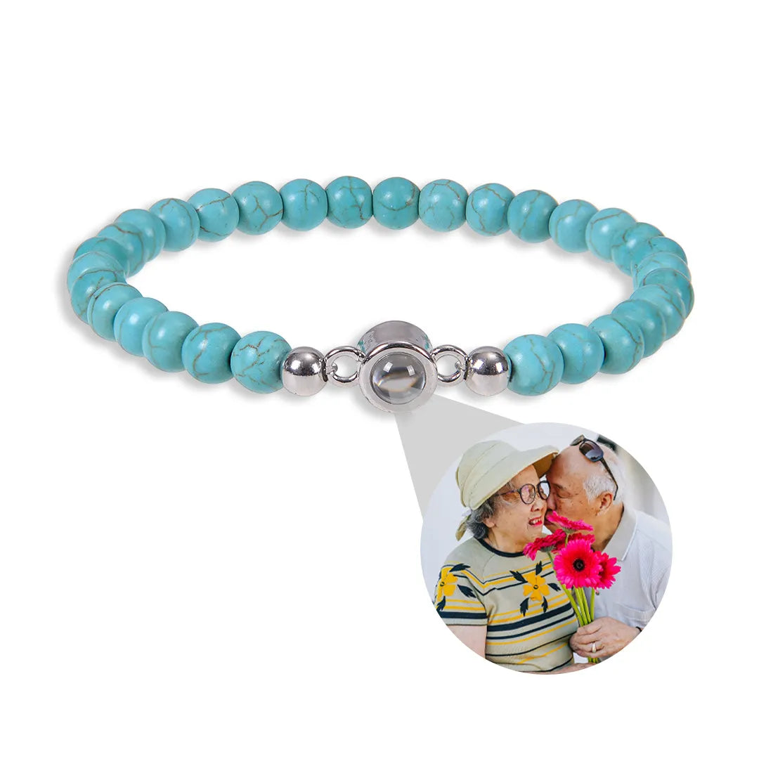 Energy Natural Stone Bracelet with Custom Photo