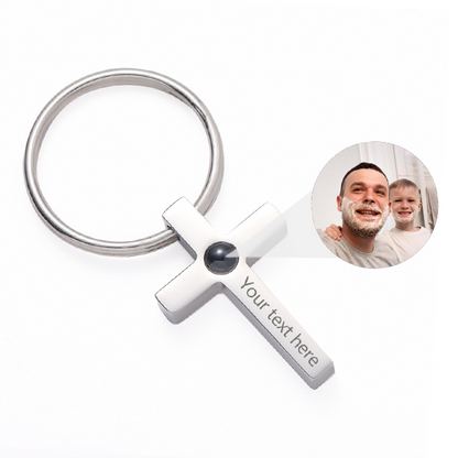 Custom Text Engraved Photo Keychain