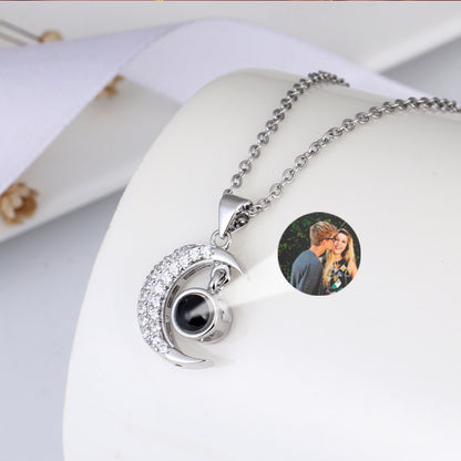 Moon Guardian Necklace with Hidden Photo