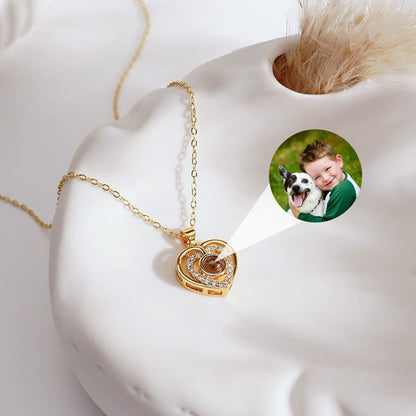 Custom Double Heart Necklace With Photo Inside