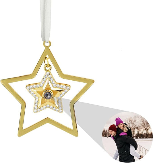 Custom Car Hanging Accessories Star Ornament With Photo Inside