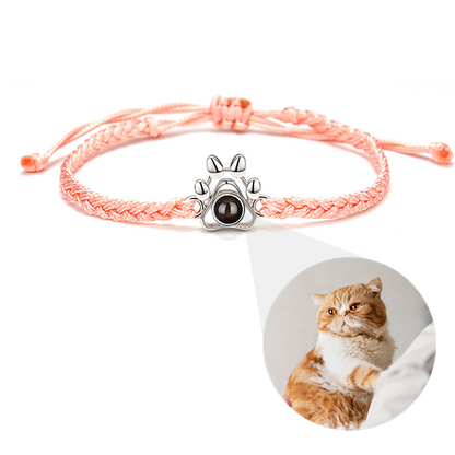 Paw Braided Bracelet with Photo Inside