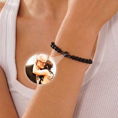 Personalized Photo Projection Beaded Bracelet for Men or Women