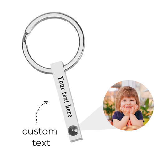 Custom Text Engraved Photo Keychain