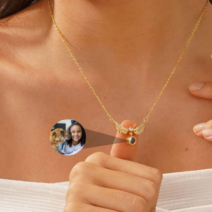 Heavenly Wings Keepsake Necklace With Hidden Photo