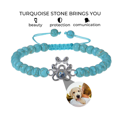 Personalized Paw Photo Beaded Bracelet