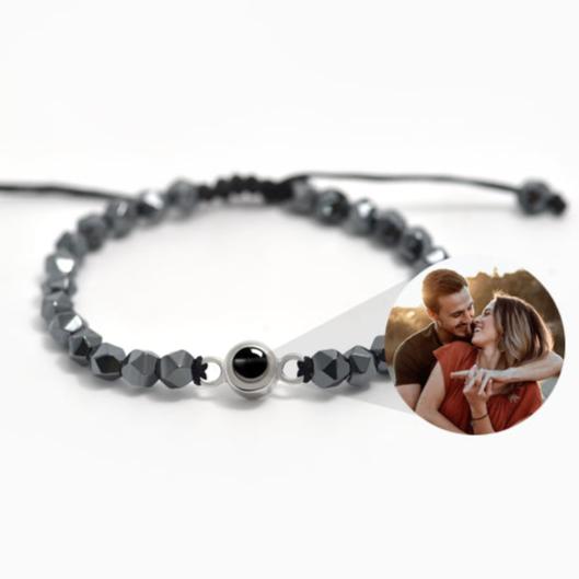 Irregular Organic Stone Bracelet with Hidden Photo