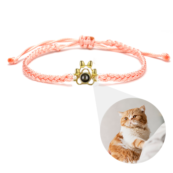 Paw Braided Bracelet with Photo Inside