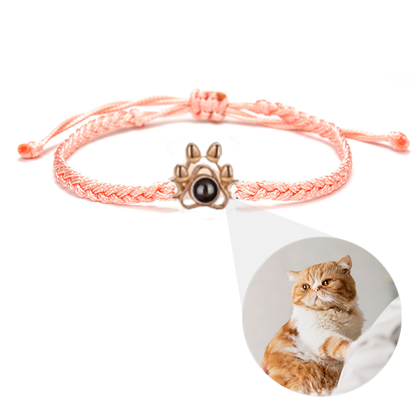 Paw Braided Bracelet with Photo Inside