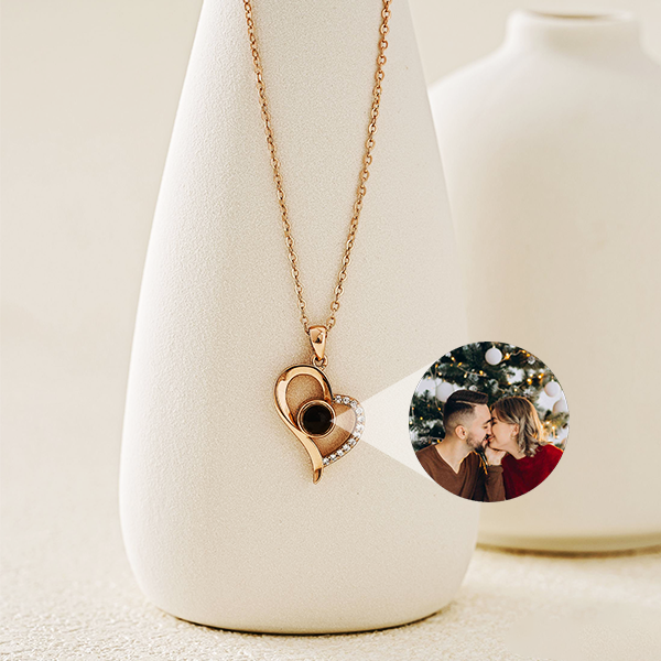 Personalized Photo Heart Necklace, Valentines Gift