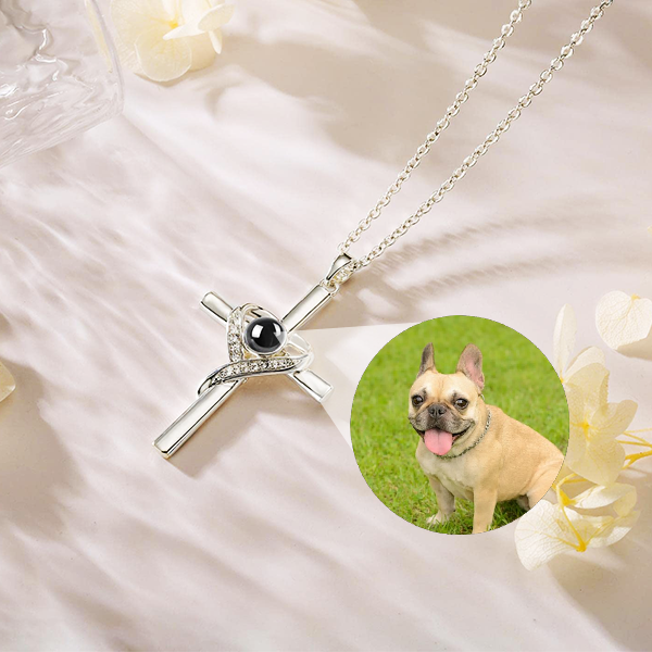 Personalized Cross Necklace with Hidden Photo for Memorials