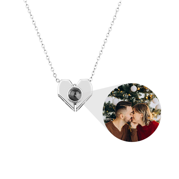 Personalized Heart Necklace with Hidden Photo for Memorials