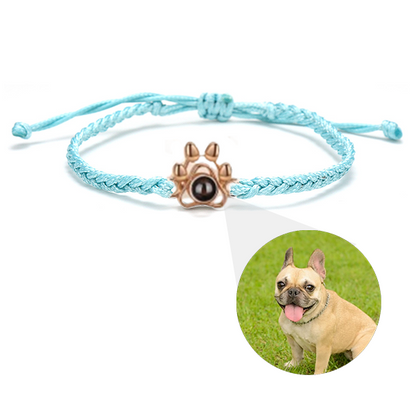 Paw Braided Bracelet with Photo Inside