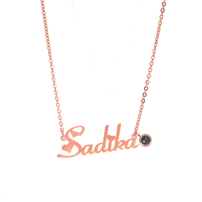 Love Photo Necklace With Custom Name