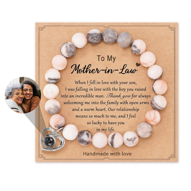 LoveStone Beaded Photo Photo Projection Bracelet For Mom