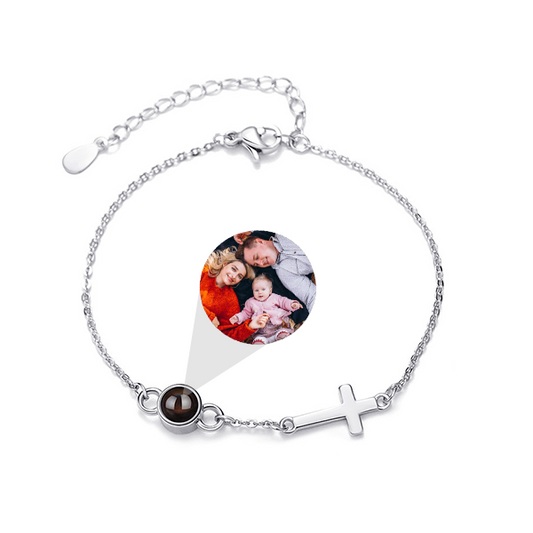Cross & Cherished Moments Photo Bracelet