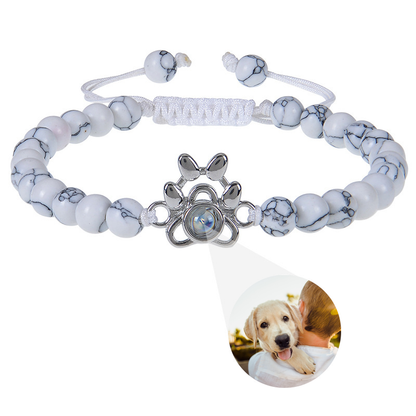 Personalized Paw Photo Beaded Bracelet