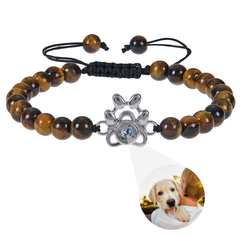 Personalized Paw Photo Beaded Bracelet