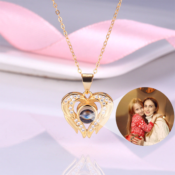 Loving Wings Necklace with Hidden Photo for Memorials