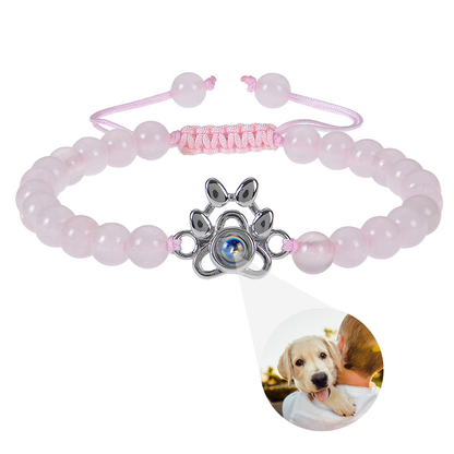 Personalized Paw Photo Beaded Bracelet