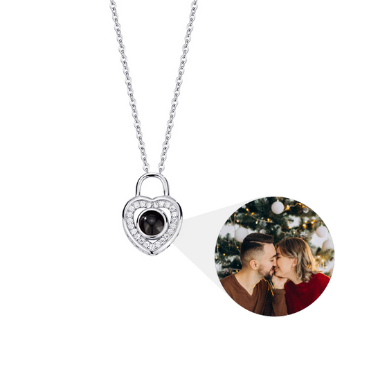 Love lock Necklace with Hidden Photo