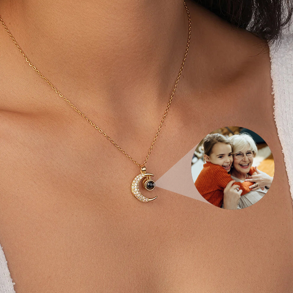 Moon Guardian Necklace with Hidden Photo