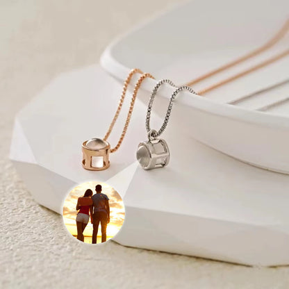 Personalized Photo Necklace with Box Chain, Valentines Gift