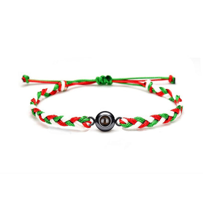 Personalized Christmas Photo Braided 3 Colors Bracelet Gift