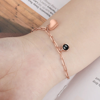 Chain Bracelet with Heart Charm