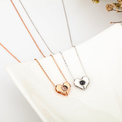 Personalized Heart Necklace with Hidden Photo for Memorials