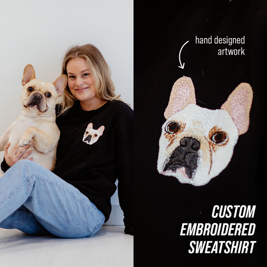 Custom Embroidered Pet Portrait Sweatshirt