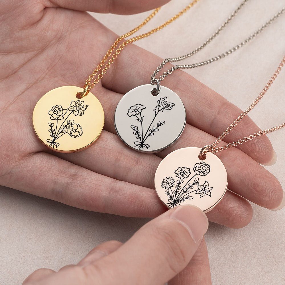 2-5 Birth Flowers Bouquet Necklace