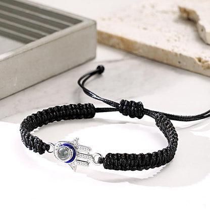 Hamsa Hand Braided Bracelet for Luck and Protection