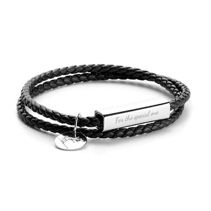Custom Pet Leather Braided Bracelet